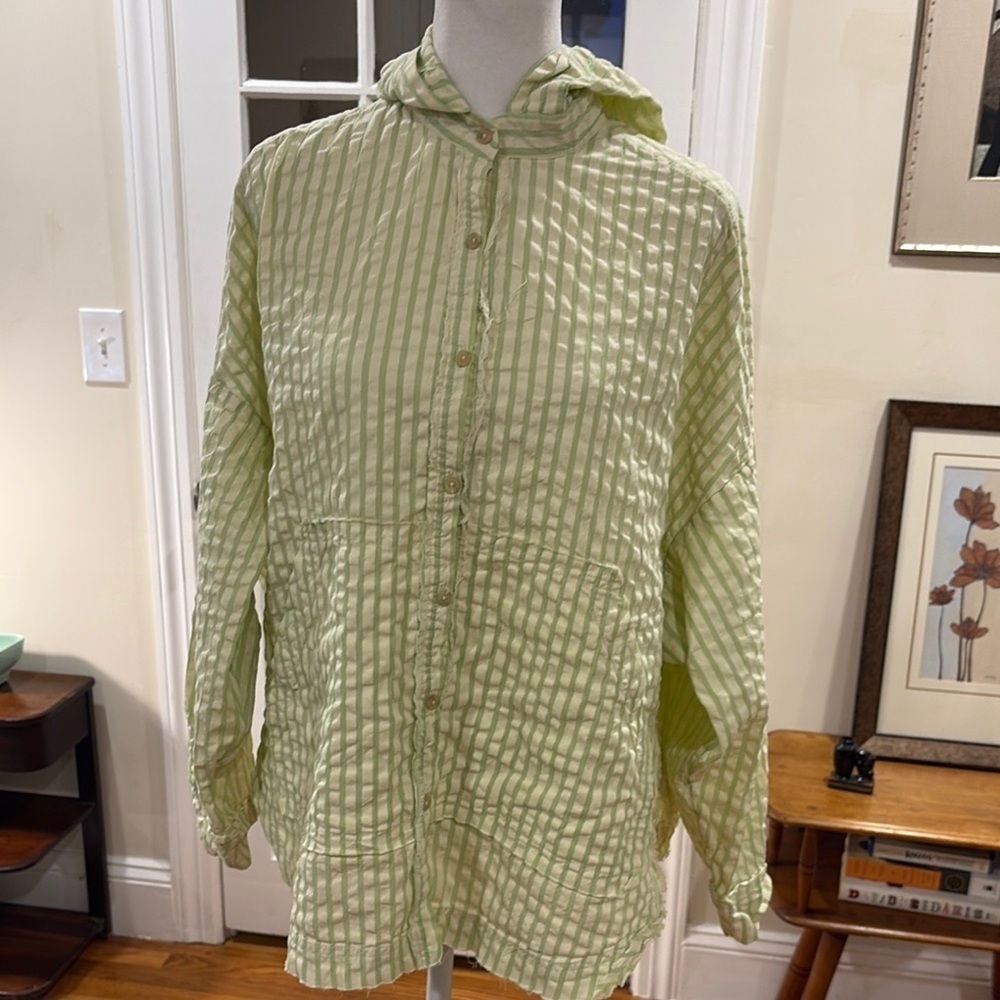 Urban Outfitters Out From Under Yellow & Green Lightweight Shirt Jacket.  Size L